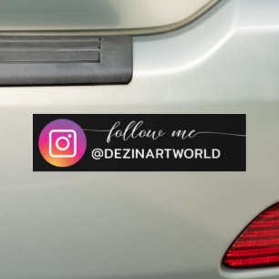 Folgen Sie mir Instagram Social Media Page Schwarz Autoaufkleber