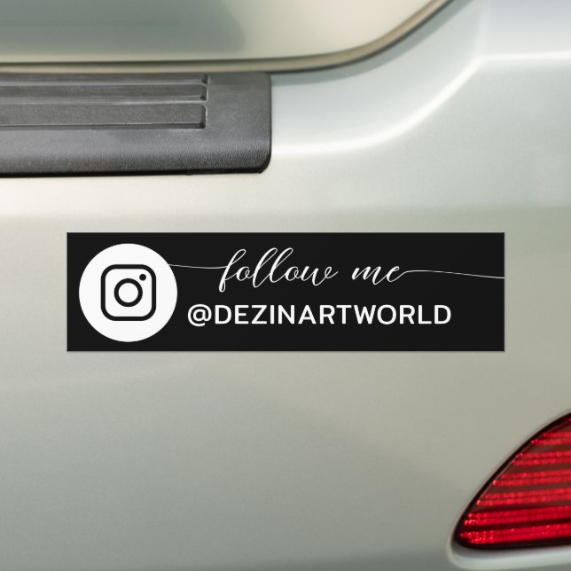 Folgen Sie mir Instagram Social Media Page Schwarz Autoaufkleber (Auf Auto)