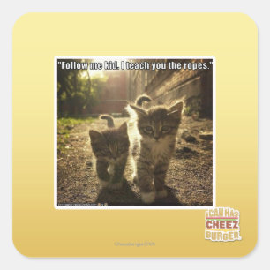 Folgen Sie mir Kid Quadratischer Aufkleber