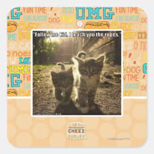 Folgen Sie mir Kid Quadratischer Aufkleber