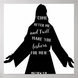 Folgen Sie mir Matthew 4:19 Christlich Jesus Poste Poster