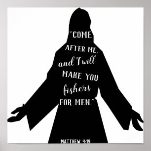 Folgen Sie mir Matthew 4:19 Christlich Jesus Poste Poster