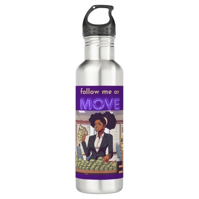 Folgen Sie mir oder bewegen Edelstahlflasche (Vorderseite)