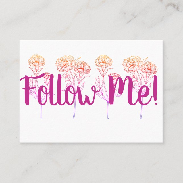 Folgen Sie mir - Persönliche Werbeaktionen Visitenkarte (Vorderseite)