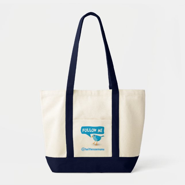 Folgen Sie mir Twitter Blue Bird Impulse Tragetasc Tragetasche (Vorne)