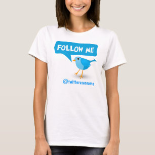Folgen Sie mir Twitter Blue Bird Womens T - Shirt