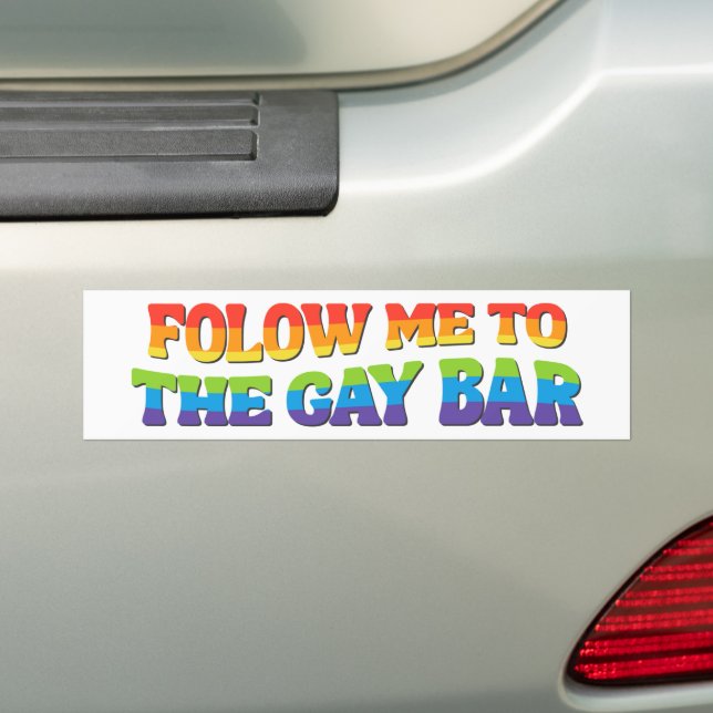 Folgen Sie mir zum Gay Bar LGBT Prix Autoaufkleber (Auf Auto)
