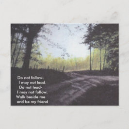 FOLGEN SIE NICHT, DASS ICH NICHT FÜHREN KANN POSTKARTE