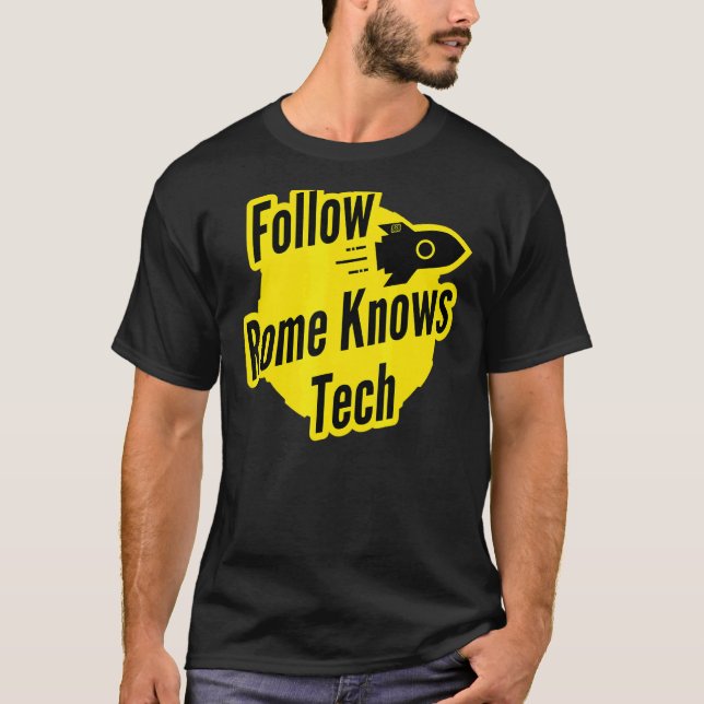 Folgen Sie Rom Knows Tech Rocket 888 romeknowstech T-Shirt (Vorderseite)