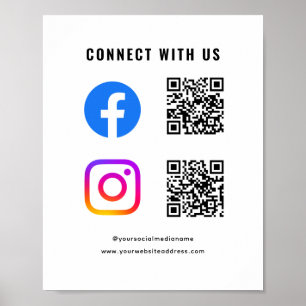 Folgen Sie Scan Verbinden Sie sich mit uns QR-Code Poster