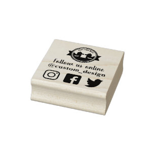 Folgen Sie uns auf der Briefmarke von Social Media Gummistempel