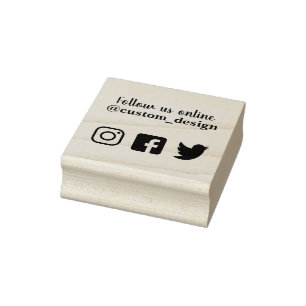 Folgen Sie uns auf der Briefmarke von Social Media Gummistempel