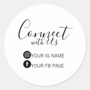 Folgen Sie uns auf Instagram & Facebook Paket-Aufk Runder Aufkleber