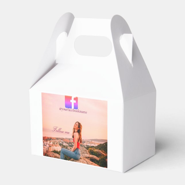 Folgen Sie uns Facebook Benutzername Social Media  Geschenkschachtel (Vorderseite)