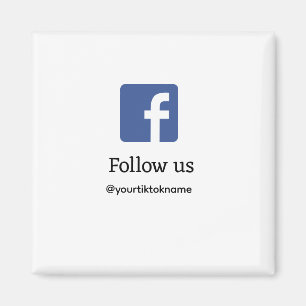 folgen Sie uns facebook Benutzername Social Media  Magnet