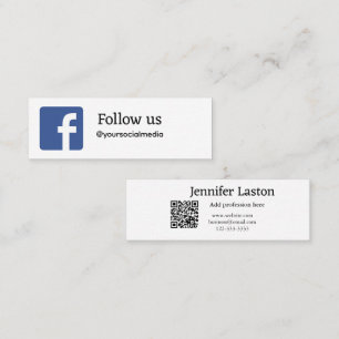 folgen Sie uns facebook Benutzername Social Media Mini Visitenkarte