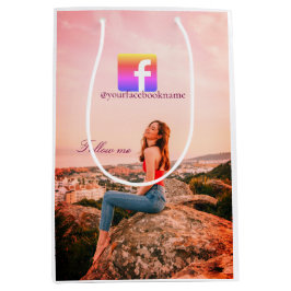 Folgen Sie uns Facebook Benutzername Social Media  Mittlere Geschenktüte