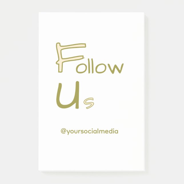 Folgen Sie uns Facebook Benutzername Social Media  Post-it Klebezettel (Vorderseite)
