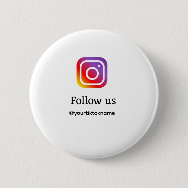 folgen Sie uns Instagram Benutzername sozialen Med Button (Vorderseite)