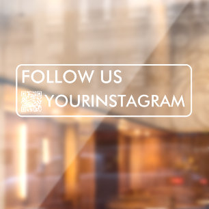 folgen Sie uns instagram Business Social Media Whi Fensteraufkleber