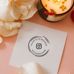Folgen Sie uns/mich auf Instagram, Social Media Gummistempel