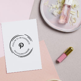 Folgen Sie uns/mich auf "Pinterest", Social Media Gummistempel