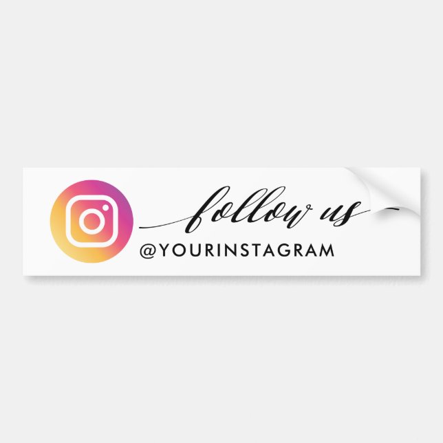 Folgen Sie uns modernen Instagram Social Media Autoaufkleber (Vorne)
