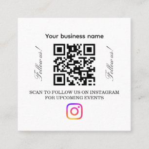 Folgen Sie uns QR-Code-Schild Instagram Folgen Quadratische Visitenkarte