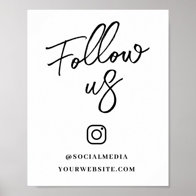 Folgen Sie uns Social Media Sign Poster (Vorne)