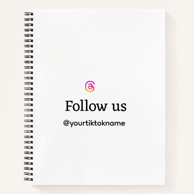 Folgen Sie uns Thread Benutzername Social Media hi Notizbuch (Vorderseite)