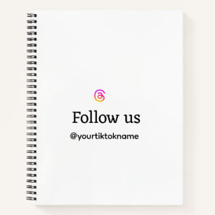 Folgen Sie uns Thread Benutzername Social Media QR Notizbuch