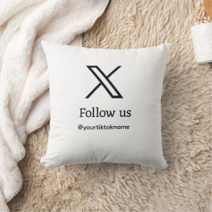 Folgen Sie uns Twitter X Benutzername Social Media Kissen