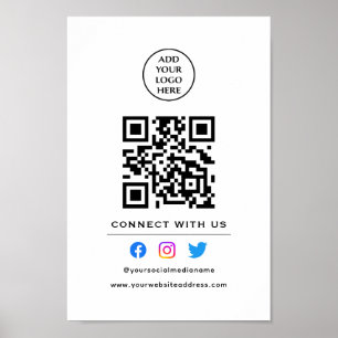 Folgen Sie uns zum Scannen des QR-Codes zum Verbin Poster
