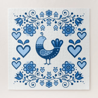 Folgevogel/Partridge/Blume/Herz/Blau Puzzle