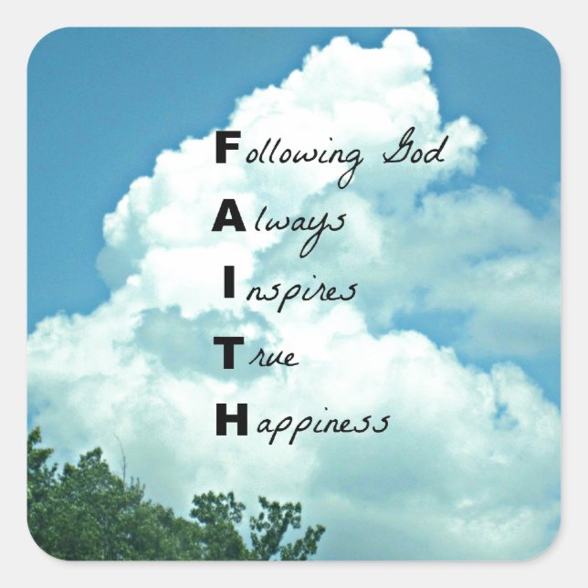 Folgt Gott... Quadratischer Aufkleber (Vorderseite)