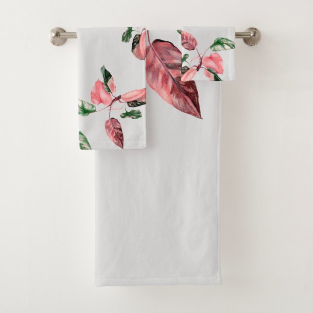 FOLHAGEM ROSA E VERDE BADHANDTUCH SET (Insitu)