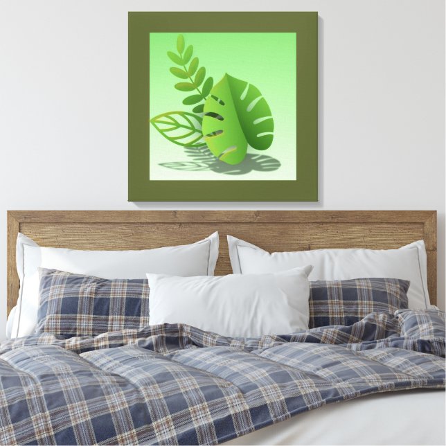 Folhas Verdes Leinwanddruck (Insitu (Schlafzimmer))
