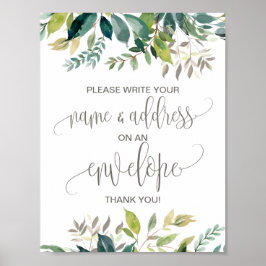 Foliage Address a Envelope Sign Poster