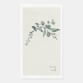 Foliage Aquamarin & Cream Custom Wedding Serviette