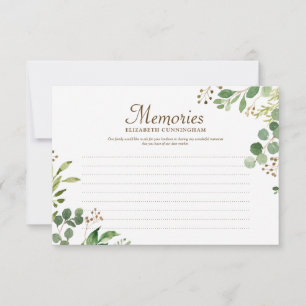 Foliage Botanicals Erinnerungen Custom Foto Memori RSVP Karte