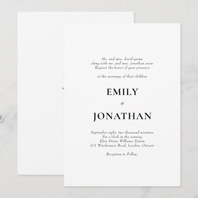 Foliage Classic Einladung zur Hochzeit (Vorne/Hinten)