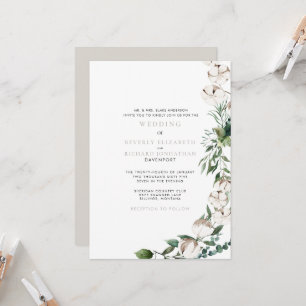 Foliage & Cotton Moderne Hochzeit Einladung