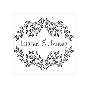 Foliage Elegante Monogramm-Briefmarke Gummistempel