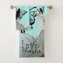 Foliage Fantasy Faiys Personalisiert Badhandtuch Set