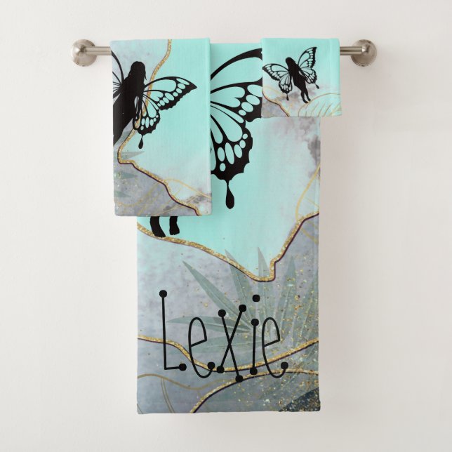 Foliage Fantasy Faiys Personalisiert Badhandtuch Set (Insitu)