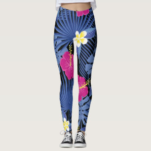 Foliage Floral Tropical Hawaiian Leggings
