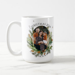 Foliage Green Blätter Family Foto Frohe Weihnachte Kaffeetasse
