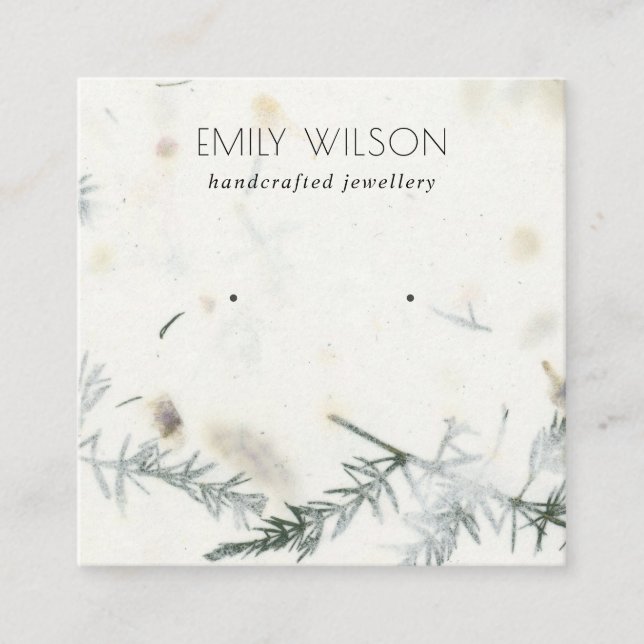 Foliage-Handgemachte Textur Ofendarstellung Quadratische Visitenkarte (Vorderseite)