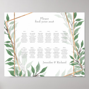 Foliage-Imitate, geometrischer Sitzplan Poster