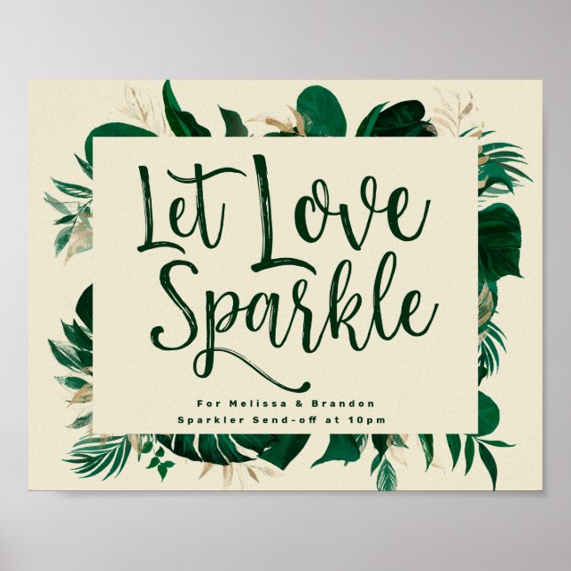 Foliage Lass Liebe Sparkle Neu versendetes Absende Poster (Vorne)